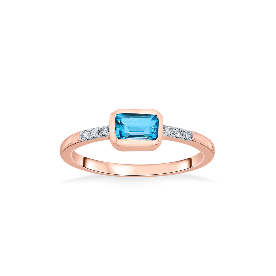 azure stone casual rose gold diamond rings
