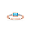 Azure Stone Casual Rose Gold Diamond Rings