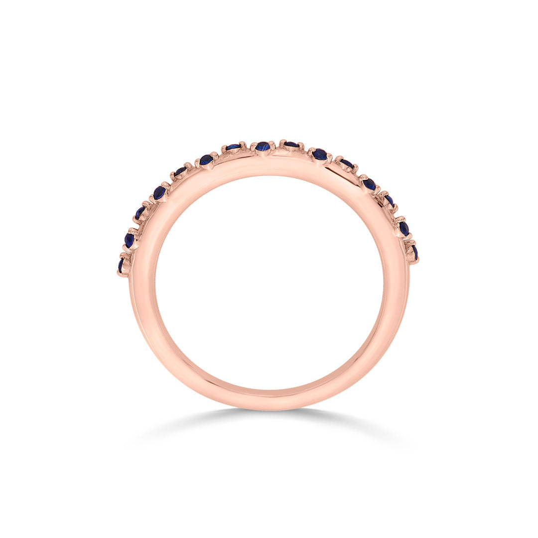 blue mist casual rose gold ring