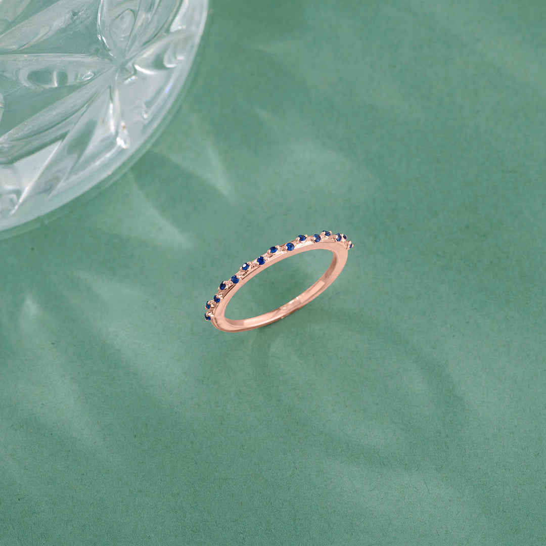 blue mist casual rose gold ring