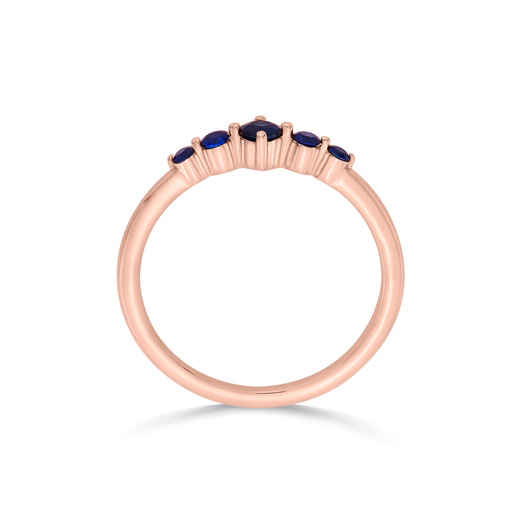 blue stones casual rose gold ring