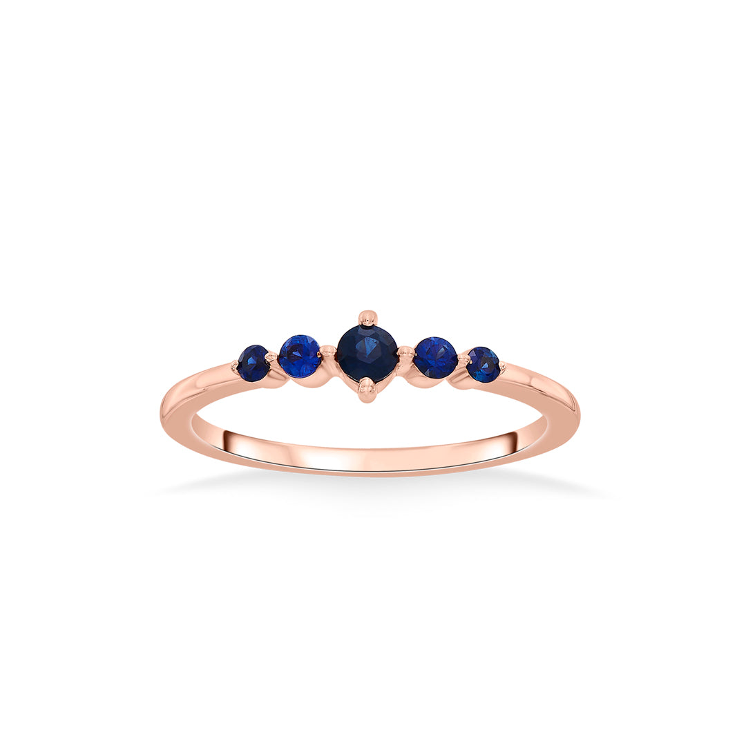 blue stones casual rose gold ring