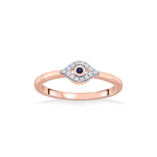 Nazar Amulet Fashion Rose Gold Diamond Rings