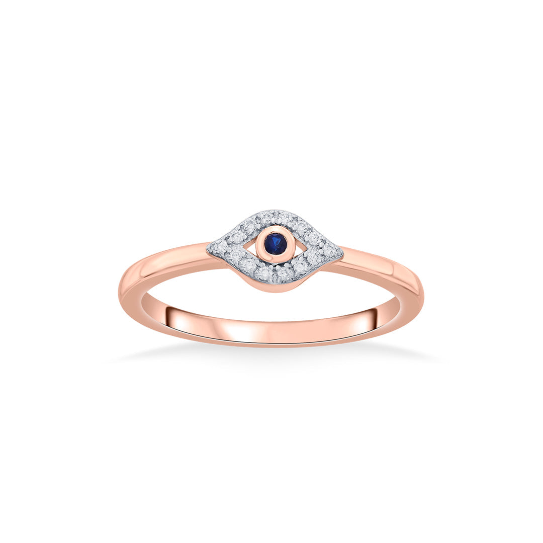 nazar amulet fashion rose gold diamond ring
