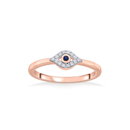 Nazar Amulet Fashion Rose Gold Diamond Ring