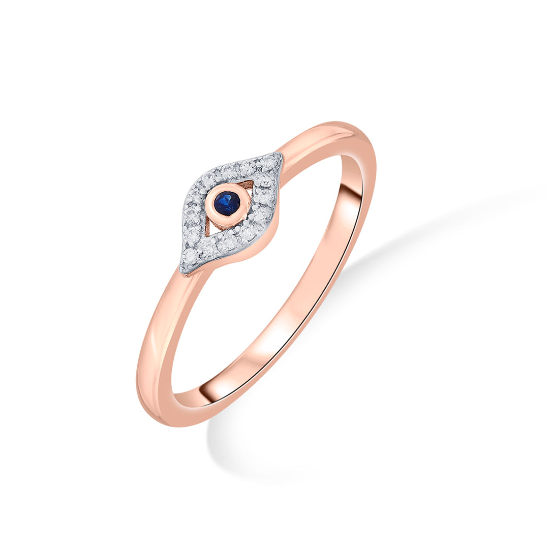 nazar amulet fashion rose gold diamond ring