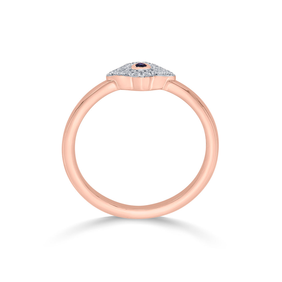 nazar amulet fashion rose gold diamond ring