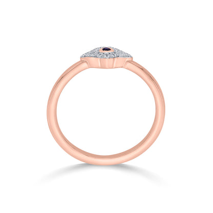 Nazar Amulet Fashion Rose Gold Diamond Ring