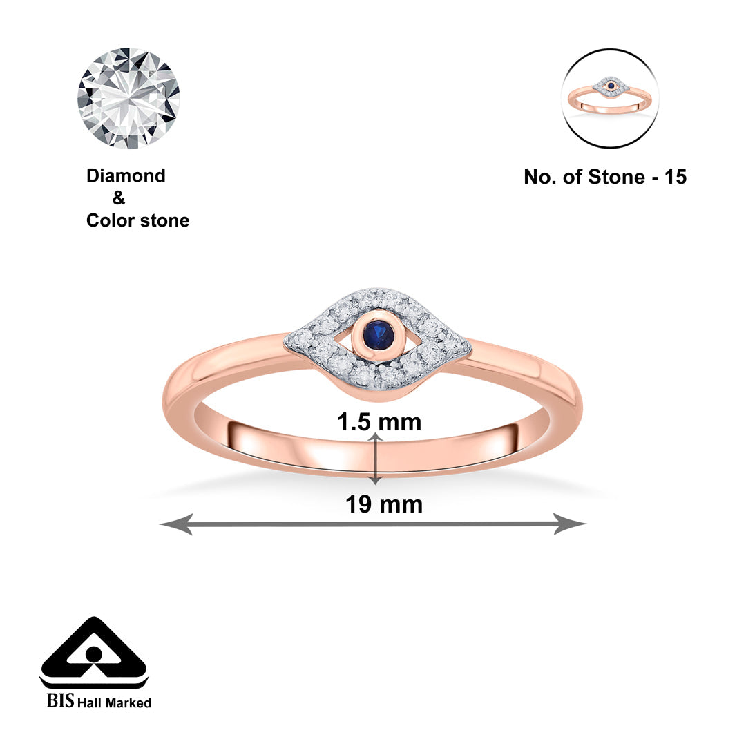 nazar amulet fashion rose gold diamond ring