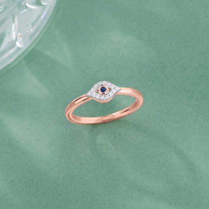 Nazar Amulet Fashion Rose Gold Diamond Ring