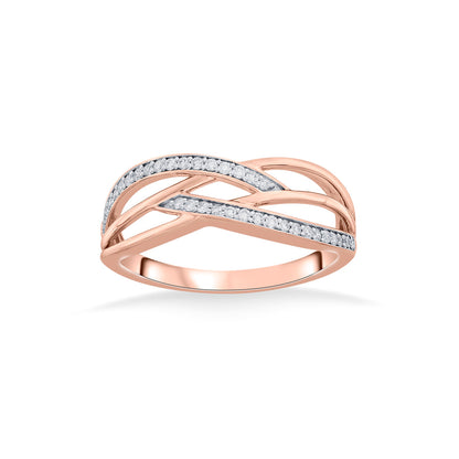 Forever Entwined Fashion Rose Gold Diamond Ring
