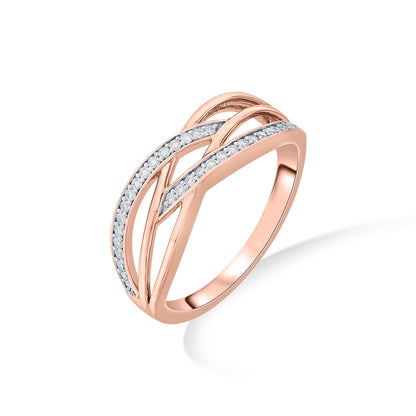 Forever Entwined Fashion Rose Gold Diamond Ring