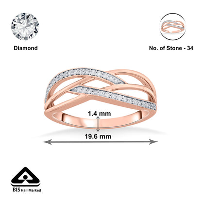 Forever Entwined Fashion Rose Gold Diamond Ring