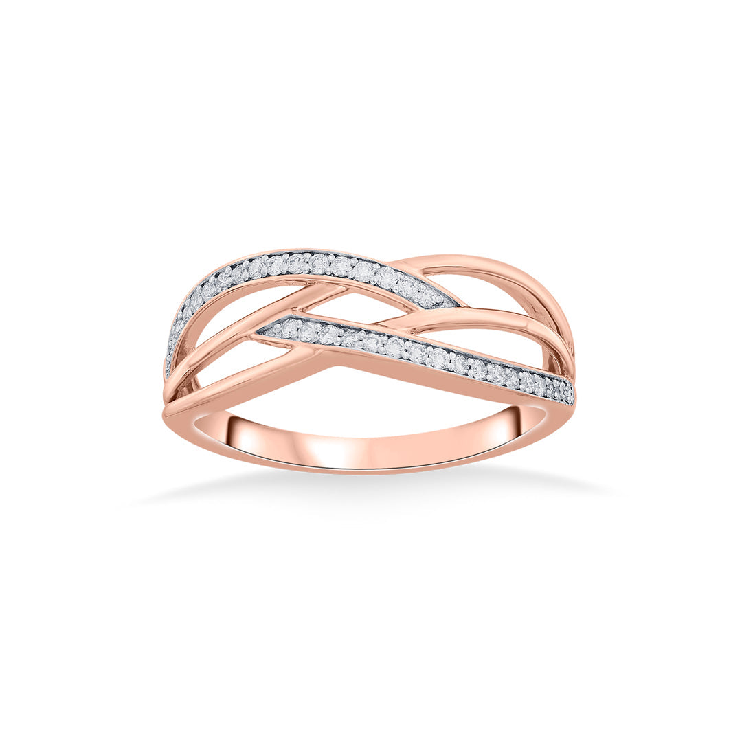 forever entwined fashion rose gold diamond rings