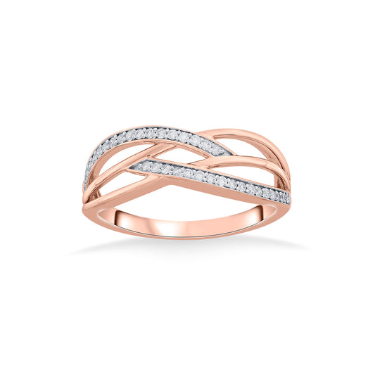 Forever Entwined Fashion Rose Gold Diamond Rings