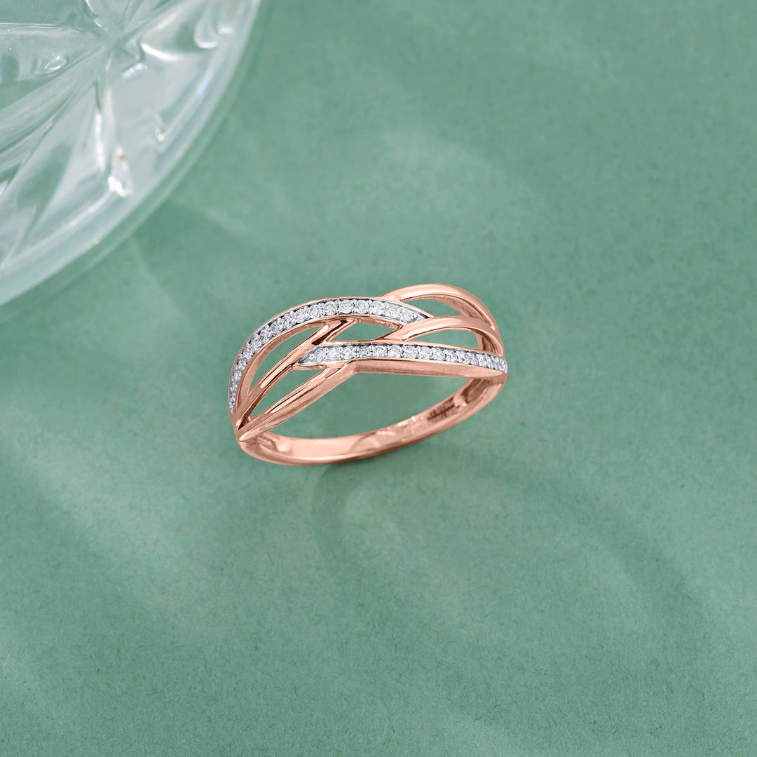 forever entwined fashion rose gold diamond ring
