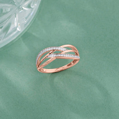 Forever Entwined Fashion Rose Gold Diamond Ring