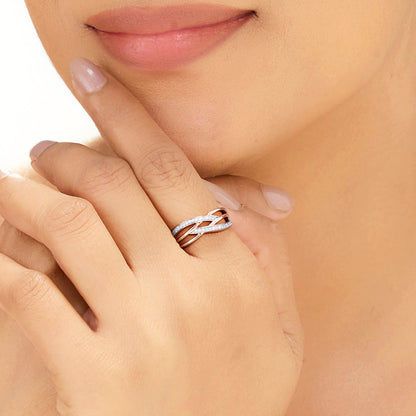 Forever Entwined Fashion Rose Gold Diamond Ring