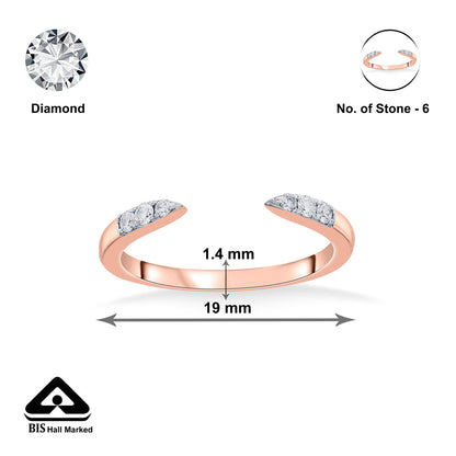 Points of Love Cocktail Rose Gold Diamond Ring