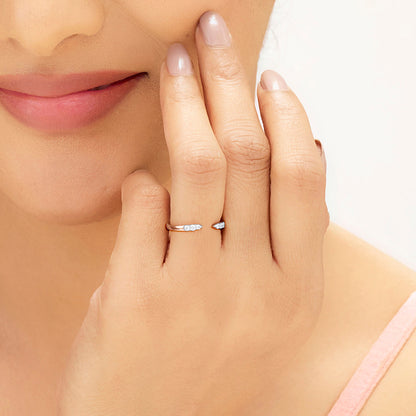 Points of Love Cocktail Rose Gold Diamond Ring