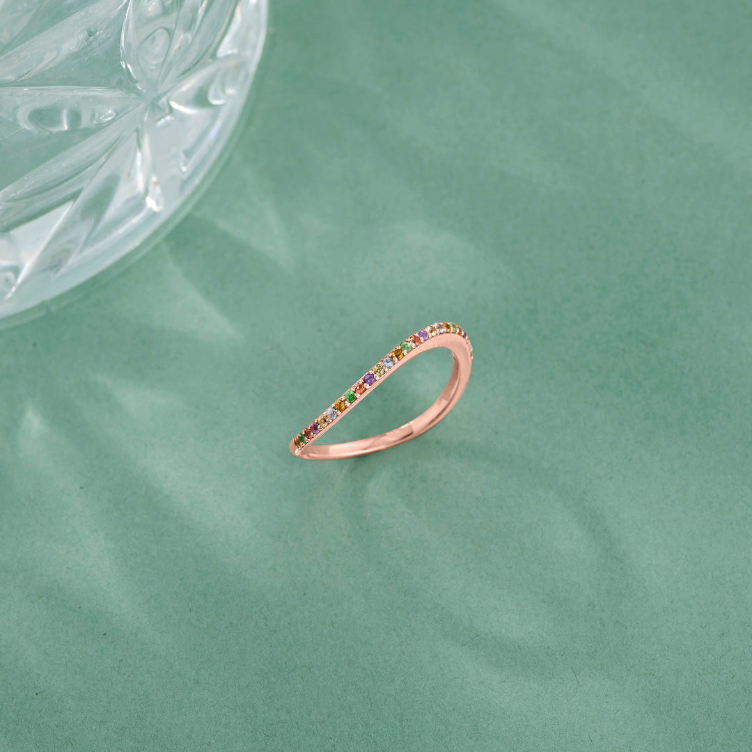 Rainbow Glow Fashion Rose Gold Ring