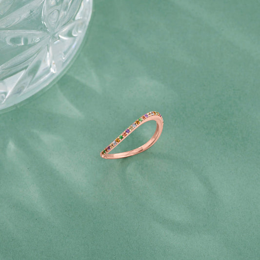 Rainbow Glow Fashion Rose Gold Ring