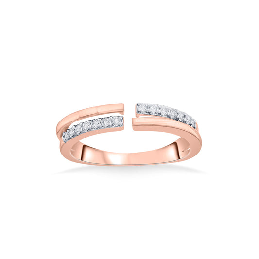Link Hold Fashion Rose Gold Diamond Rings