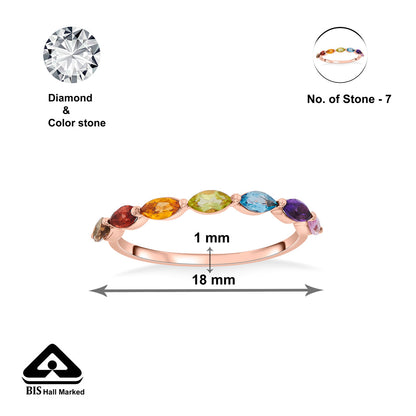 Multi Stone Fashion Rose Gold Ring