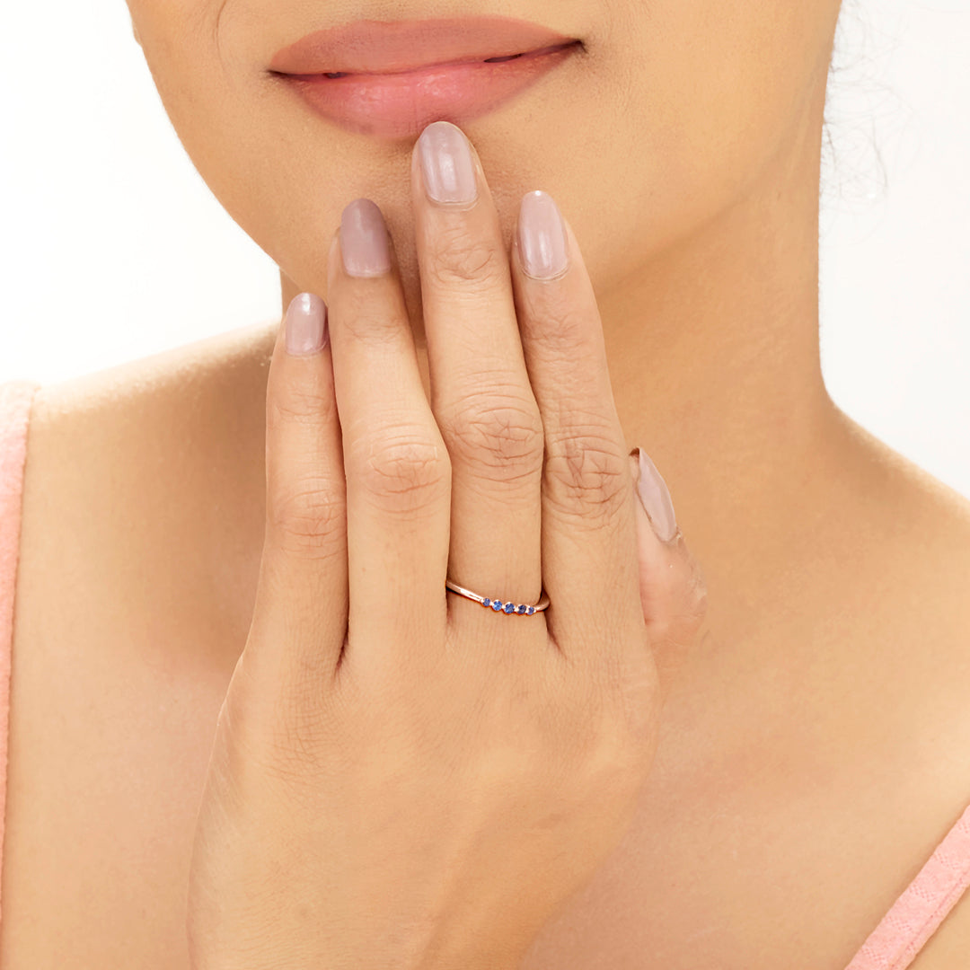 forever azure fashion rose gold ring