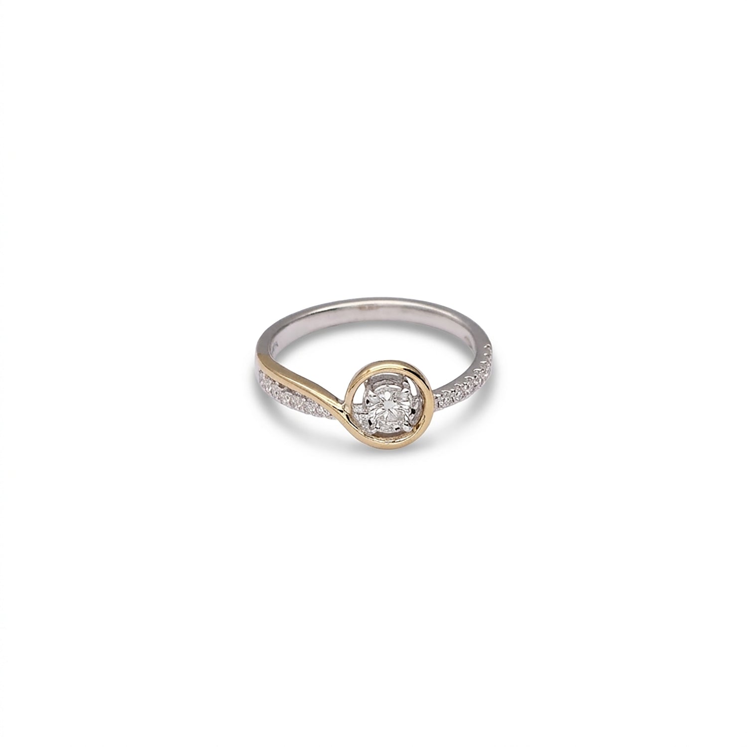 Nova Sparkle Fashion Yellow + White Gold & Diamond Ring
