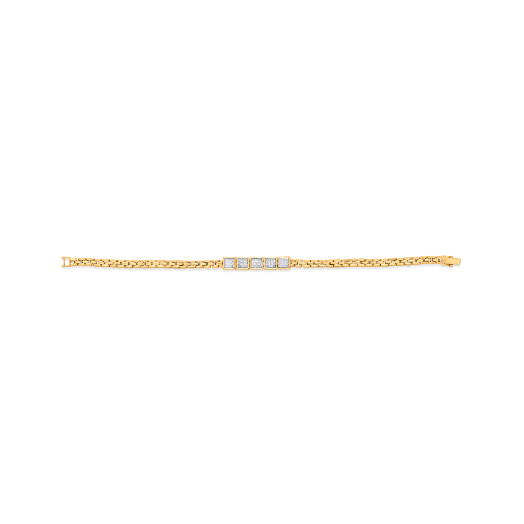 linked squares men's bracelet diamond jewellery