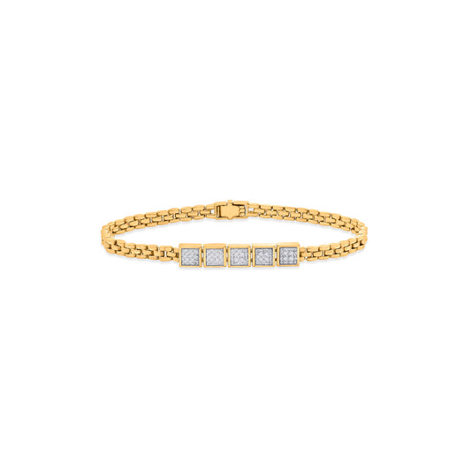 Linked Squares Men's Bracelet Diamond Jewellery