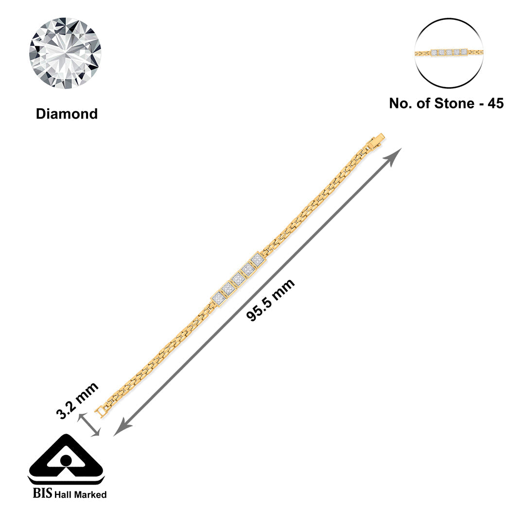 linked squares men's bracelet diamond jewellery