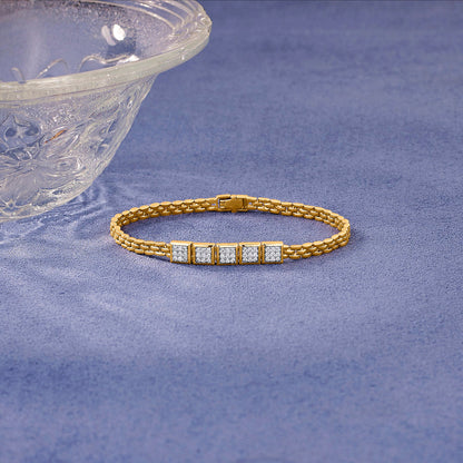 Linked Squares Men's Bracelet Diamond Jewellery