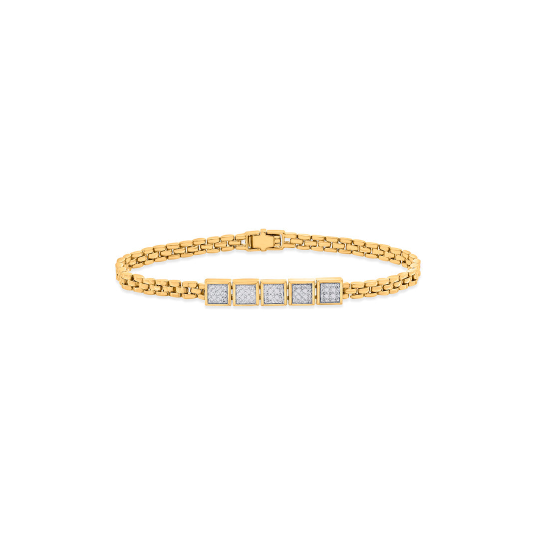 linked squares men's bracelet diamond jewellery