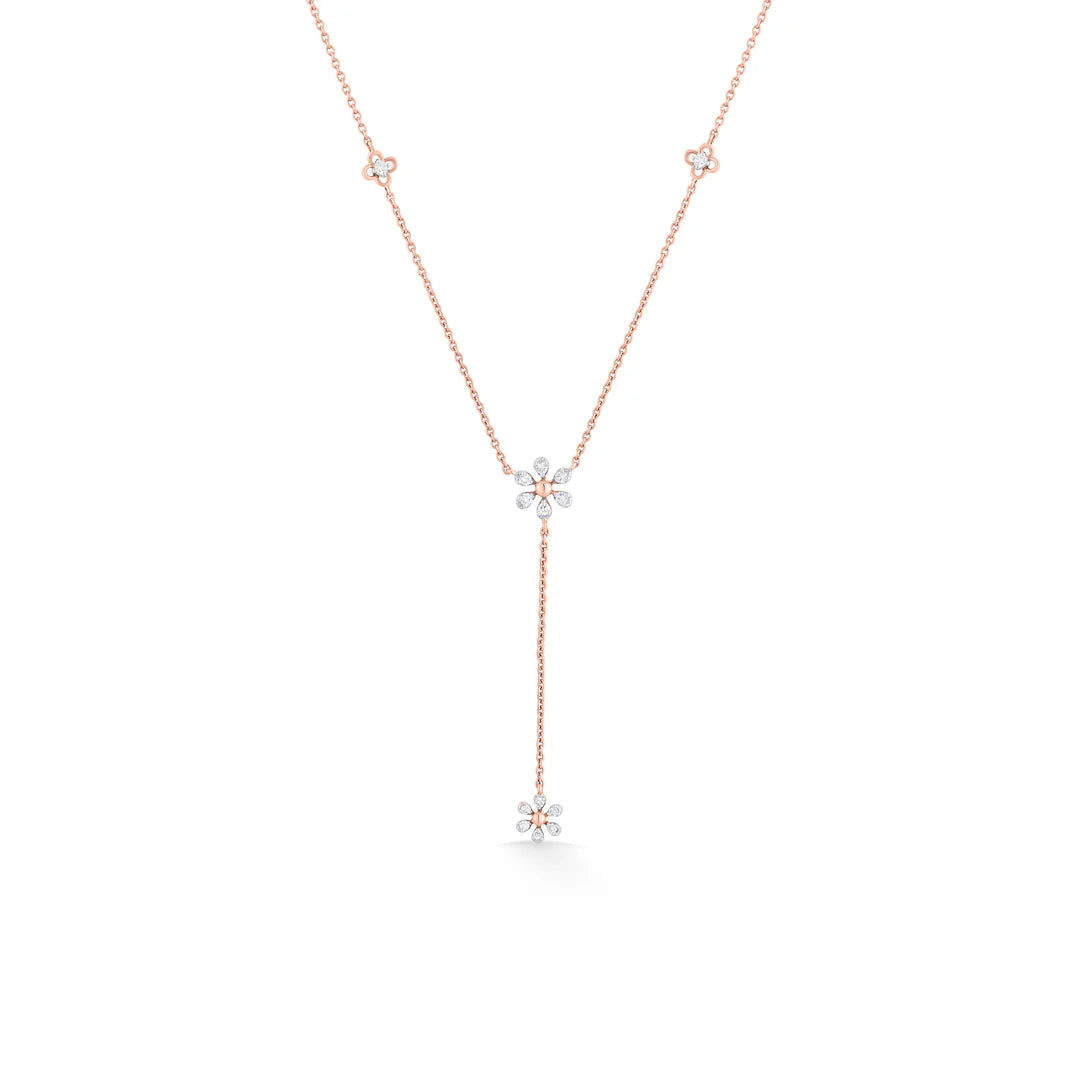 charming flowerfall lariat diamond necklace