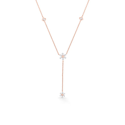 Charming Flowerfall Lariat Diamond Necklace