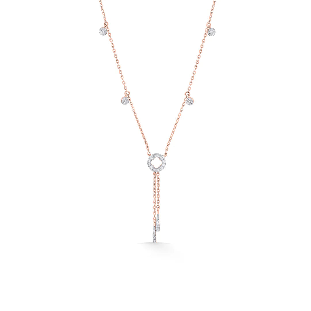circlular cascade lariat diamond necklace