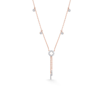Circlular Cascade Lariat Diamond Necklace