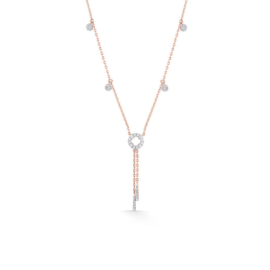 Circlular Cascade Lariat Diamond Necklace