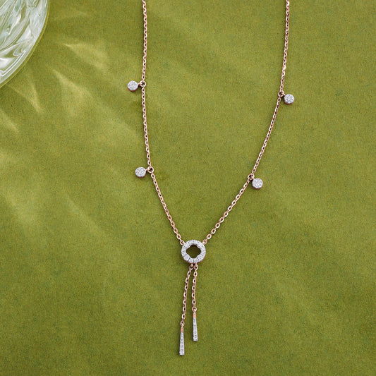 Circlular Cascade Lariat Diamond Necklace