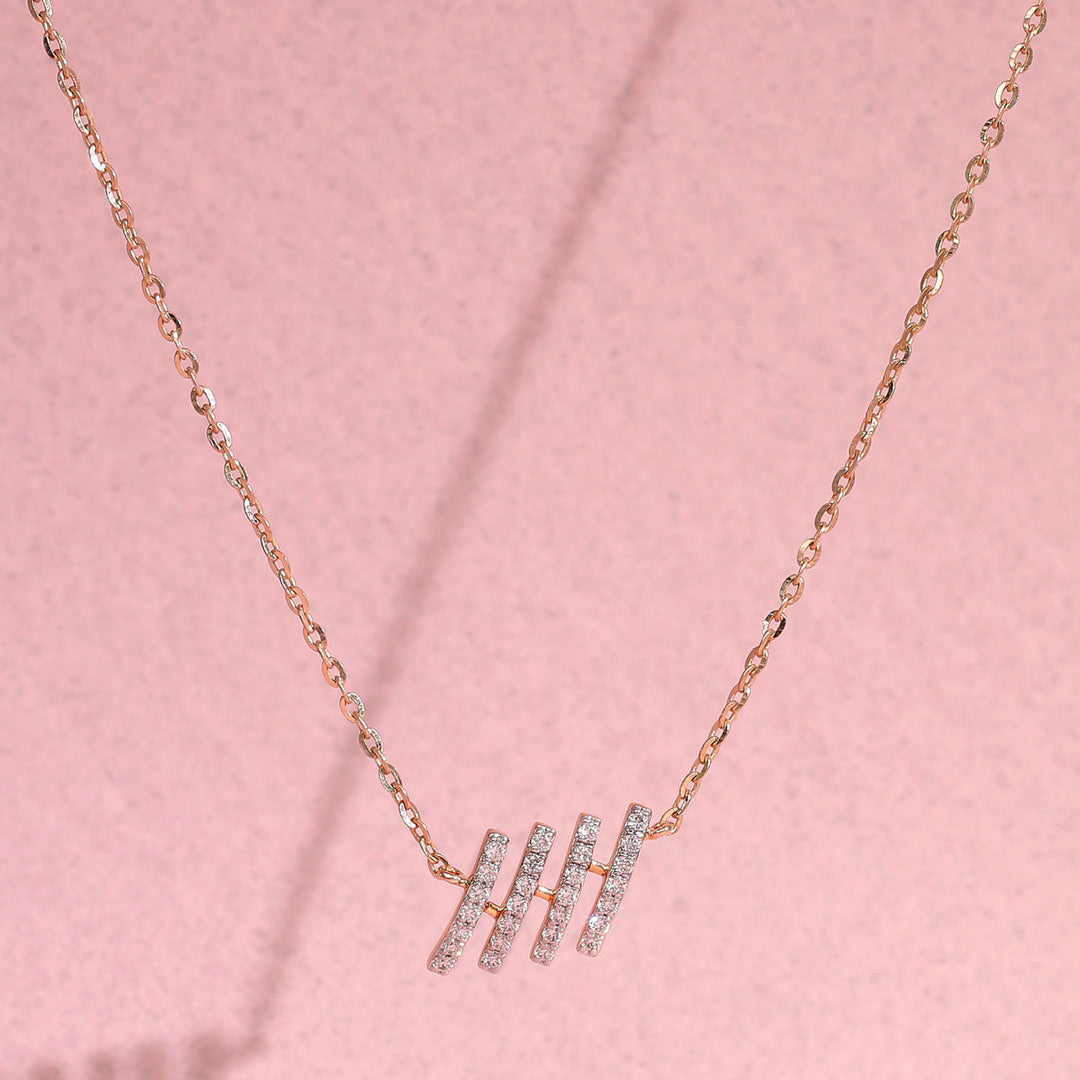 linea bars modern diamond necklace