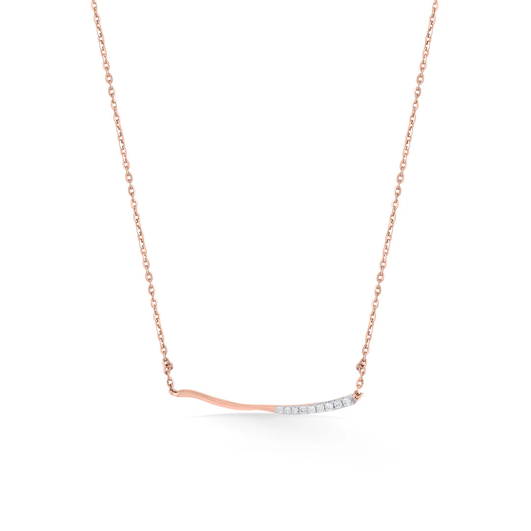 delicate beam modern diamond necklace