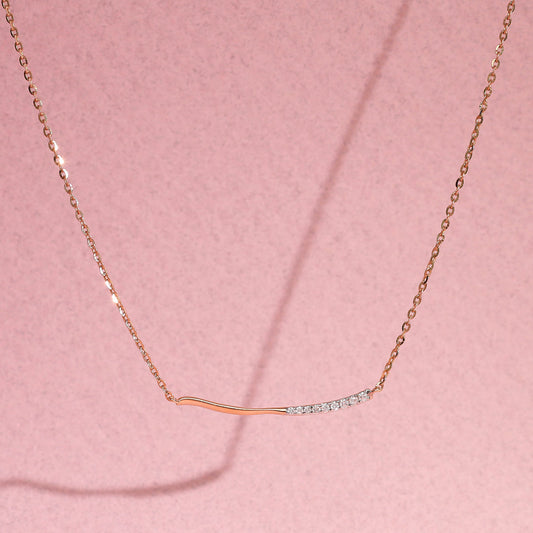 Delicate Beam Modern Diamond Necklace