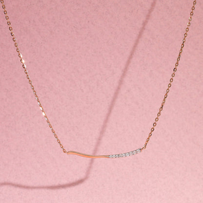 Delicate Beam Modern Diamond Necklace