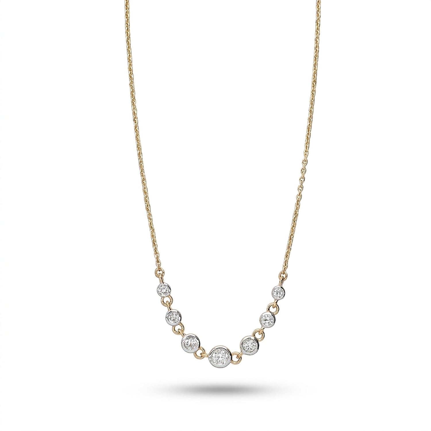 Solstice Sparkle Modern Yellow Gold & Diamond Necklace