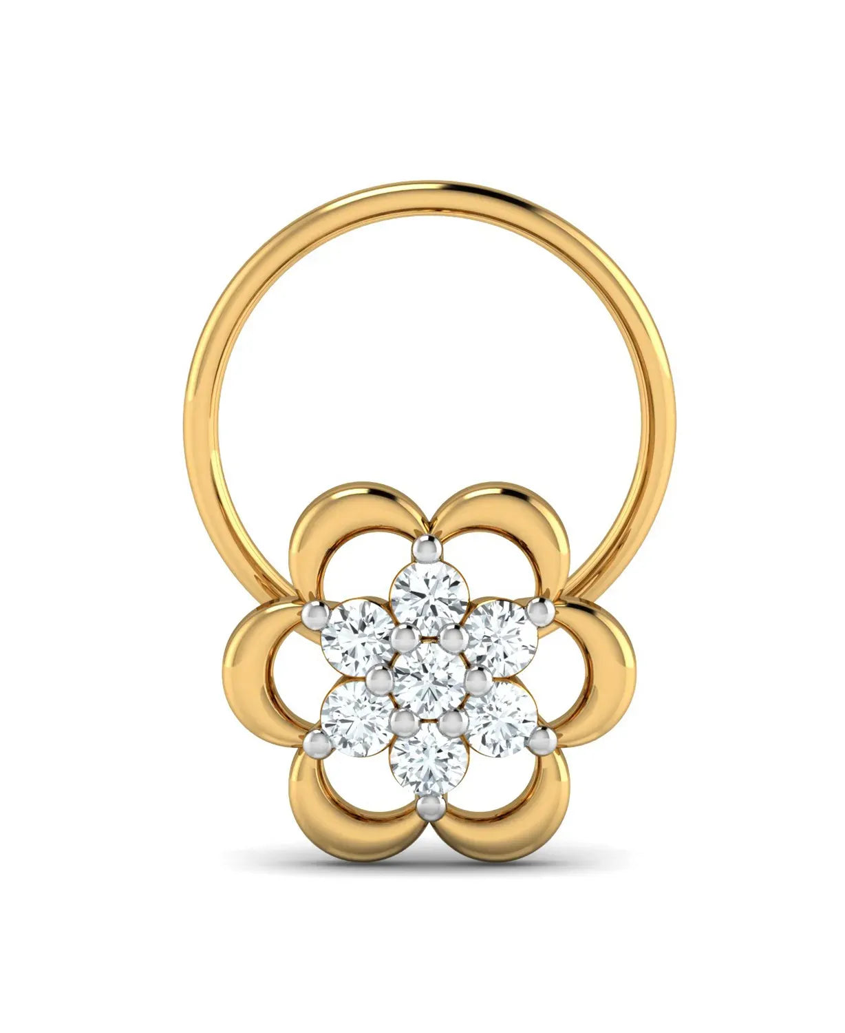 Elegant Floral Diamond Nosepin