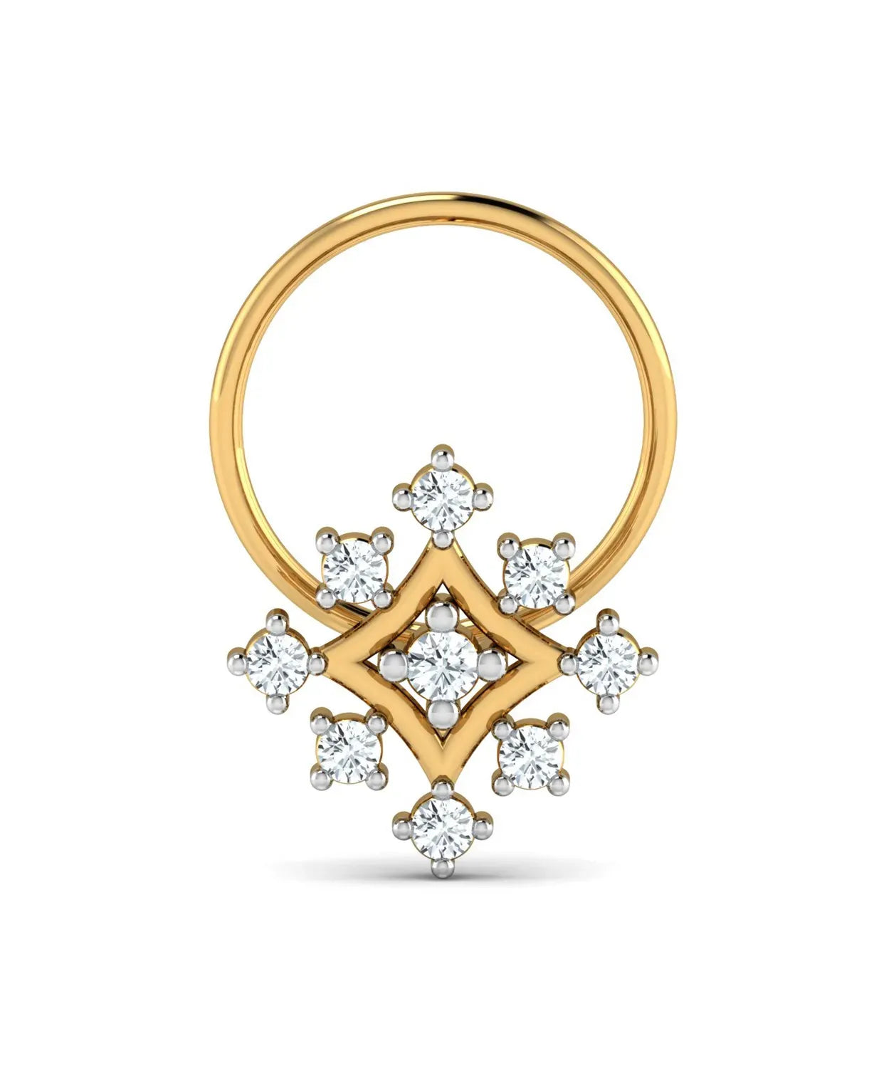 Sterling Square Diamond Nosepin