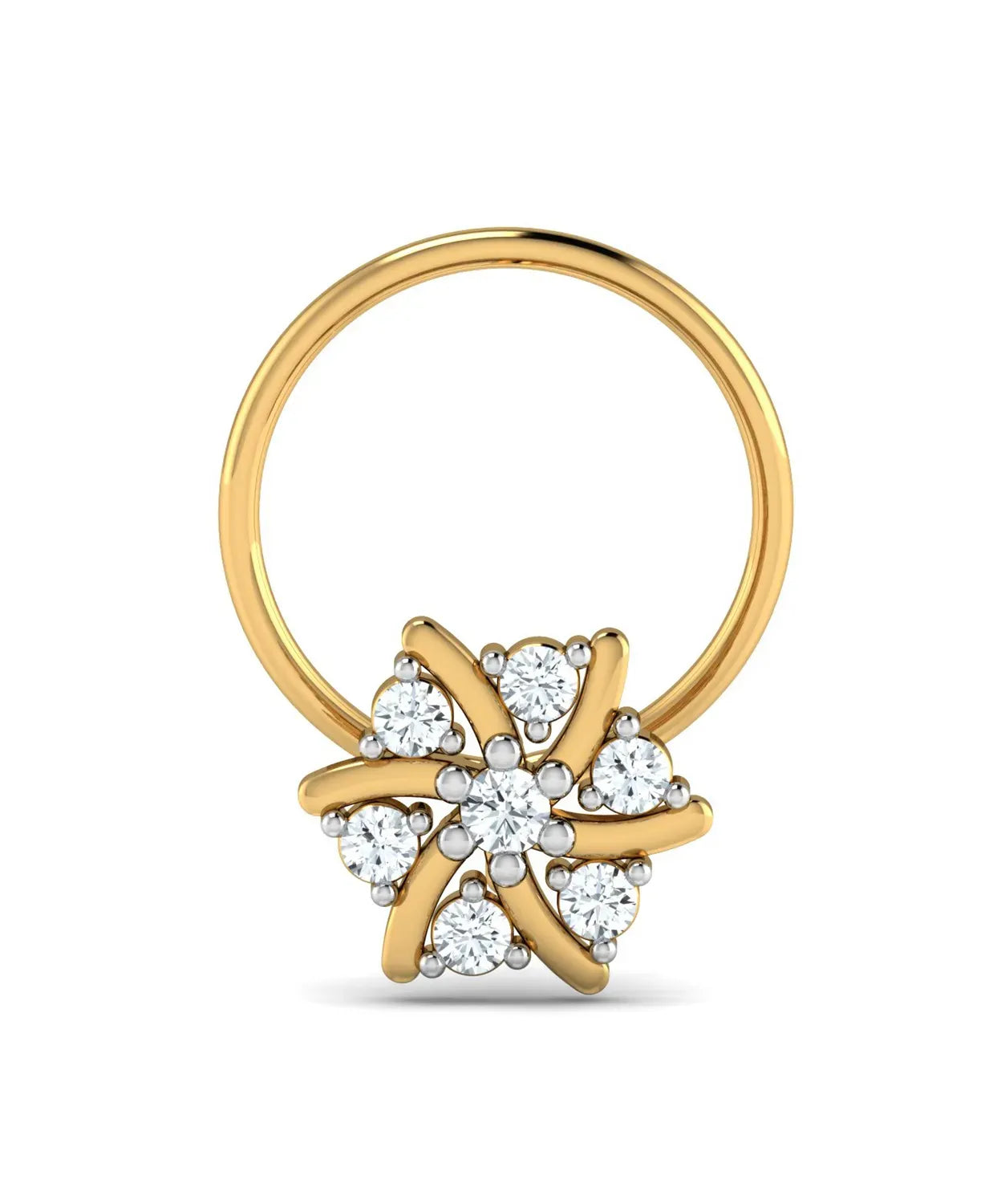 Exquisite Floral Diamond Nosepin
