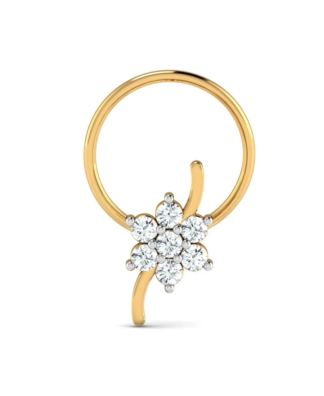 Simple Floral Diamond Nosepin